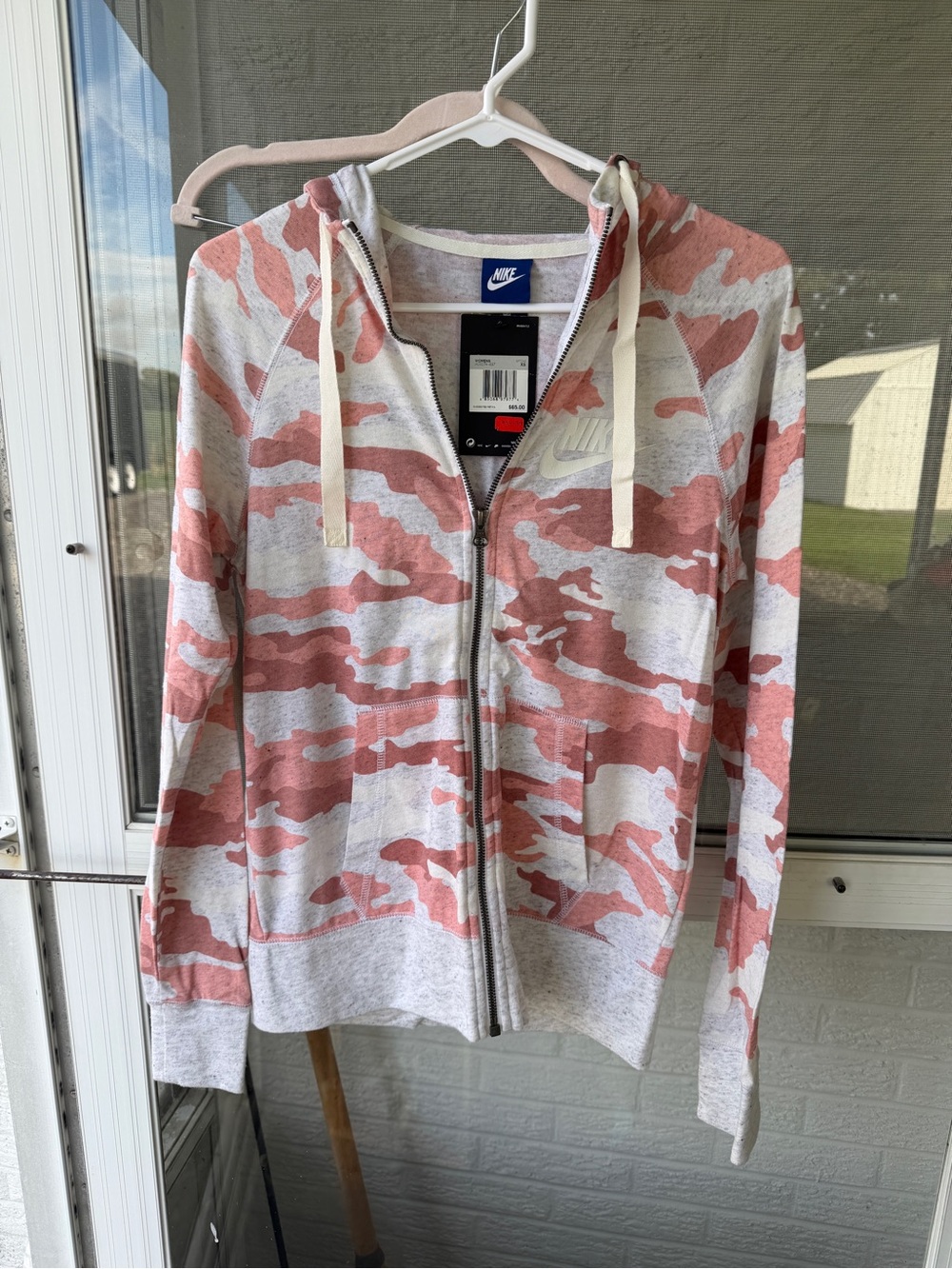 Nike Women's Pink Camo Zip-Up Hoodie